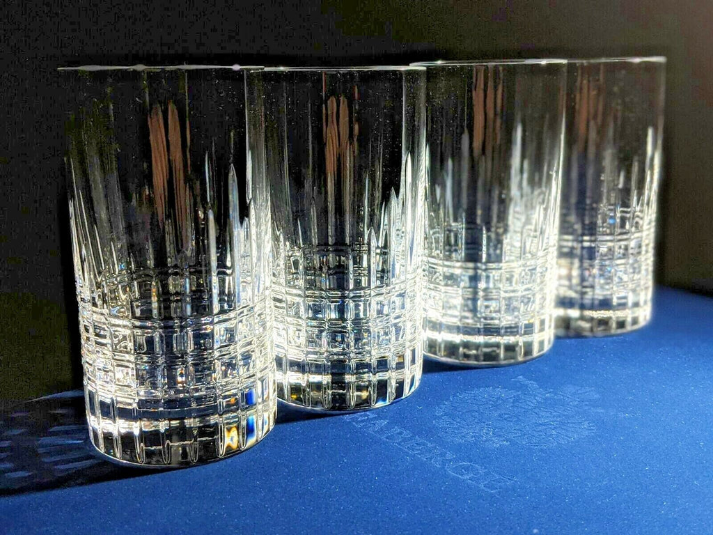 Faberge Atelier Clear Crystal Collection Tall Glasses  5 3/8" H x 2 3/4" W