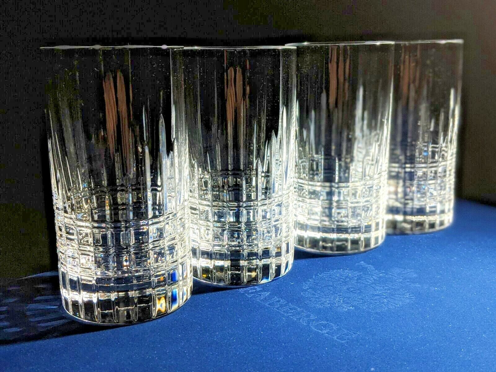 Faberge Atelier Clear Crystal Collection Tall Glasses  5 3/8" H x 2 3/4" W