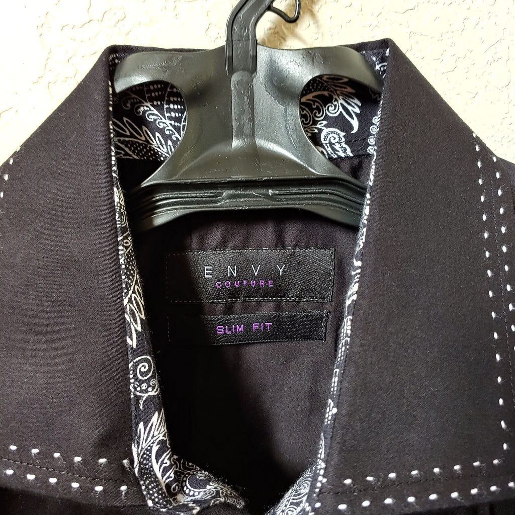 Envy Couture | Slim Fit | Black Longsleeve Buttondown Casual Shirt