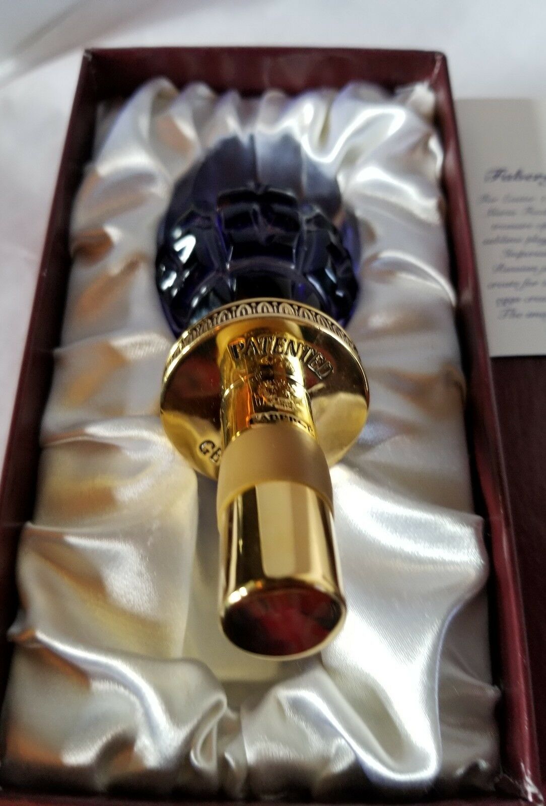Faberge Blue Crystal Bottle Stopper