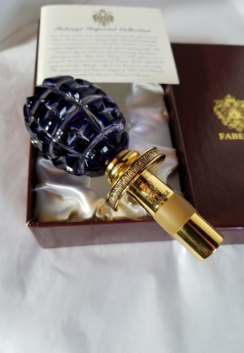 Faberge Blue Crystal Bottle Stopper