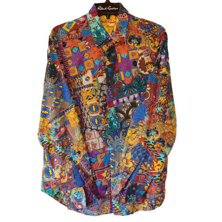 Robert Graham - Colorful Long Sleeve - Men's Medium Button Down Classic Fit