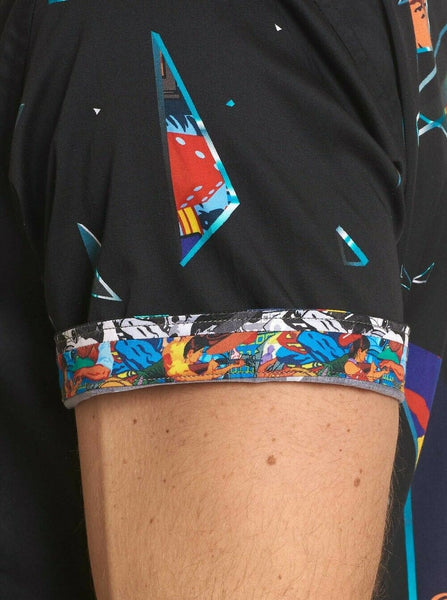 Robert Graham Shattered Sleeve Printed Sport Shirt Classic Fit medium