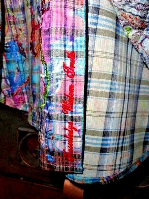 Robert Graham Patchwork Madras Plaid Print Shirt — Medium