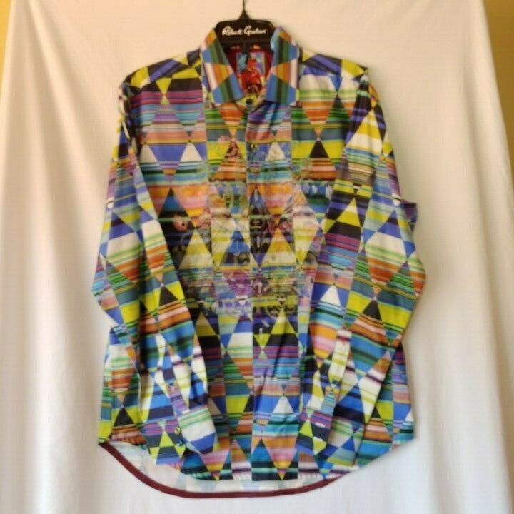 Robert Graham - Colorful Long Sleeve - Men's Medium Button Down Classic Fit