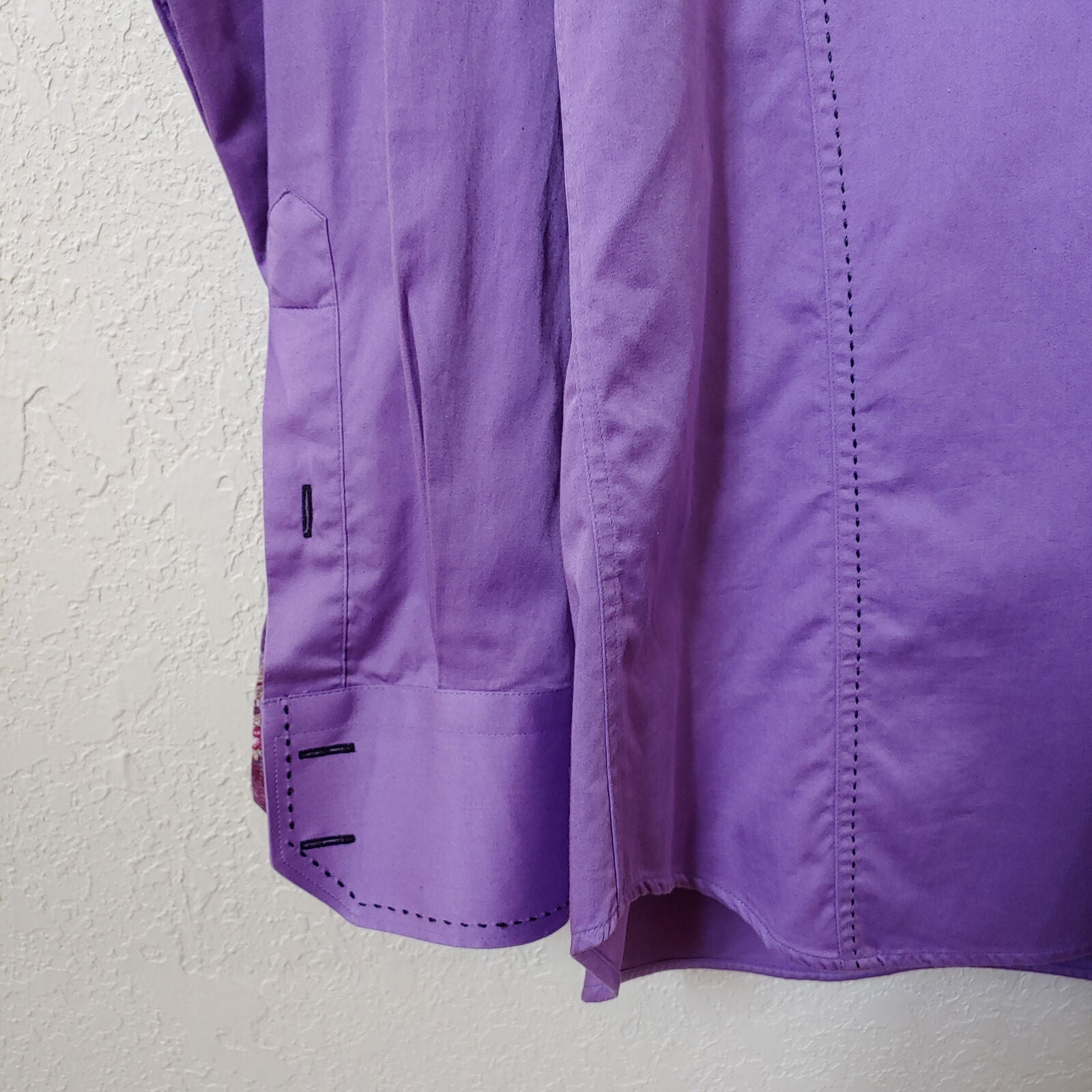 Deluxe Collection | Men's Purple Long sleeve Button down Casual Shirt | Sz. 3