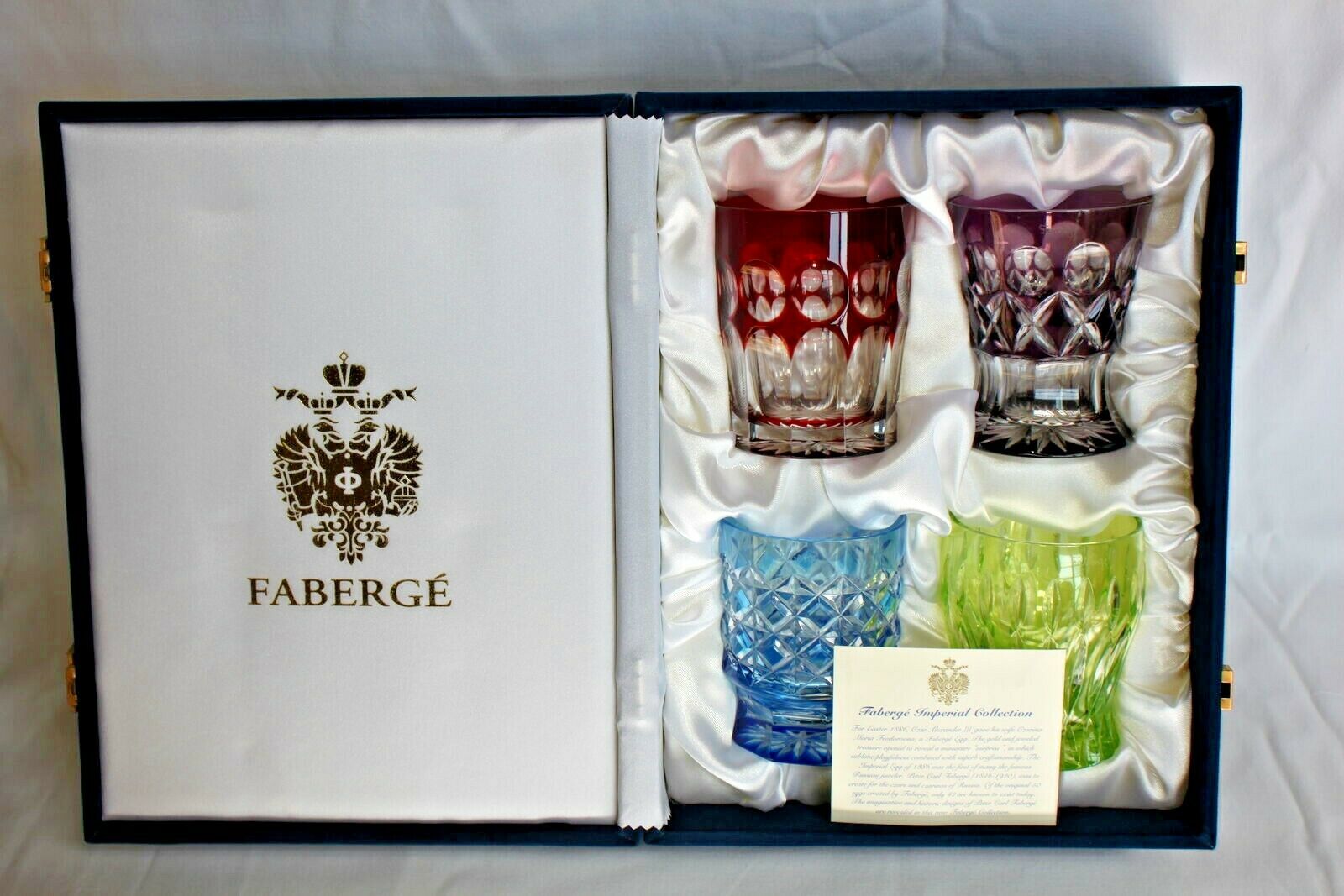 Faberge Na Zdorovya Glasses  set of 4 Edition II Measure 3 7'8 " H x 3 3/8 " W
