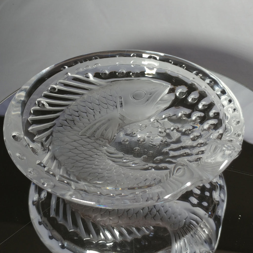 Lalique Concarneau KOI FISH 6” Bowl (Cigar Ashtray) Signed Authentic 6"