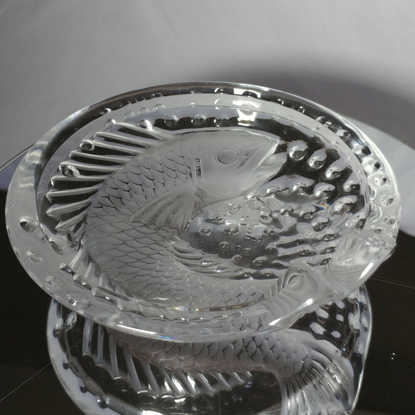 Lalique Concarneau KOI FISH 6” Bowl (Cigar Ashtray) Signed Authentic 6"