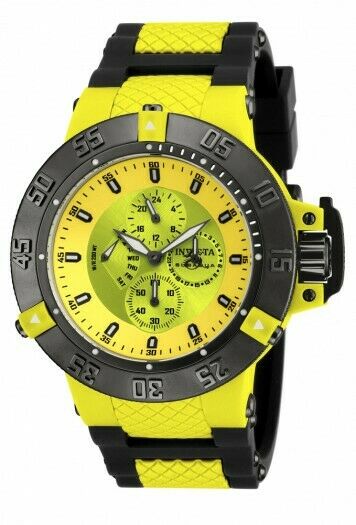 INVICTA SUBAQUA NOMA III MENS QUARTZ 50MM YELLOW CASE STAINLESS STEEL