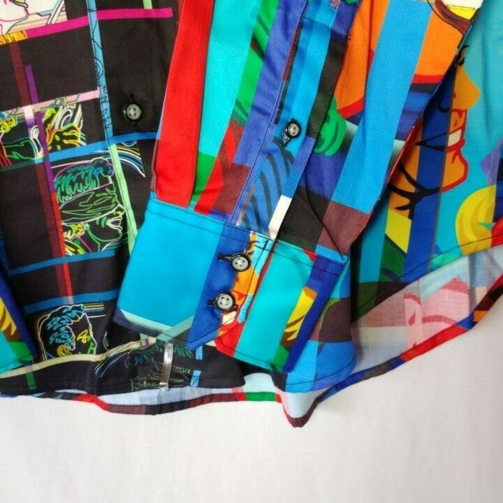 Robert Graham Colorful Long Sleeve Button-Down Shirt - Men's Medium