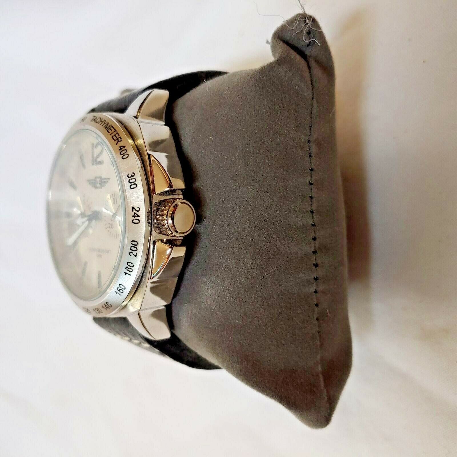 I by Invicta Men's Watch | Stainless Steel Case, Black Leather Band | Model IBI43660-003