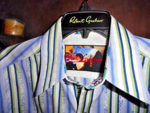 Robert Graham Classic Fit Blue Tonal Striped  Long Sleeve Shirt Size Medium