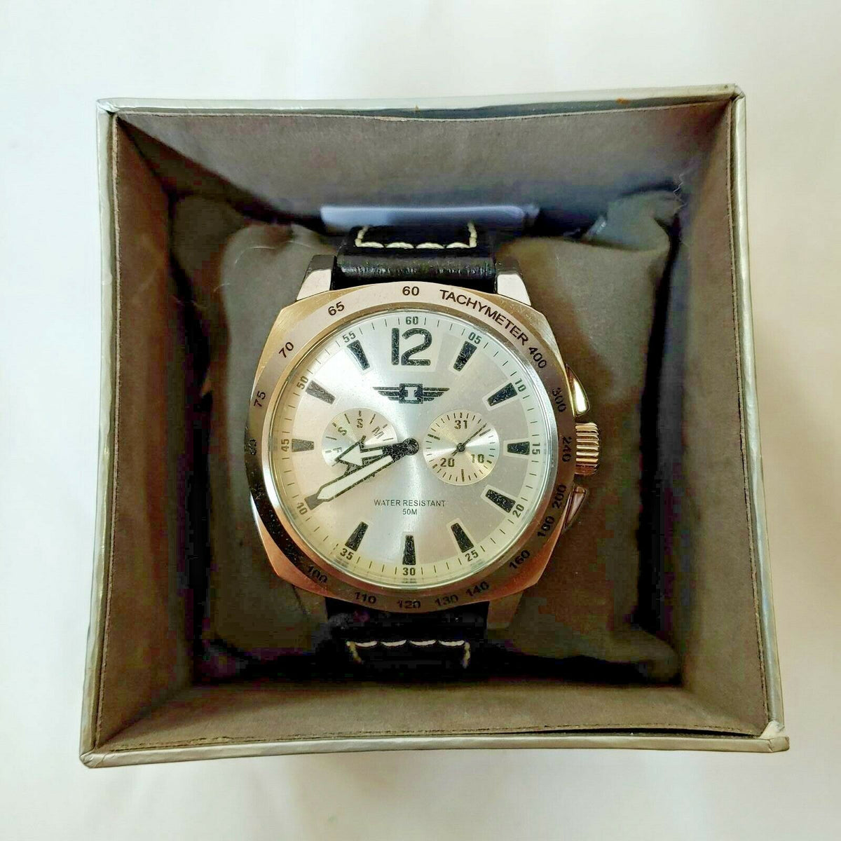 I by Invicta Men's Watch | Stainless Steel Case, Black Leather Band | Model IBI43660-003