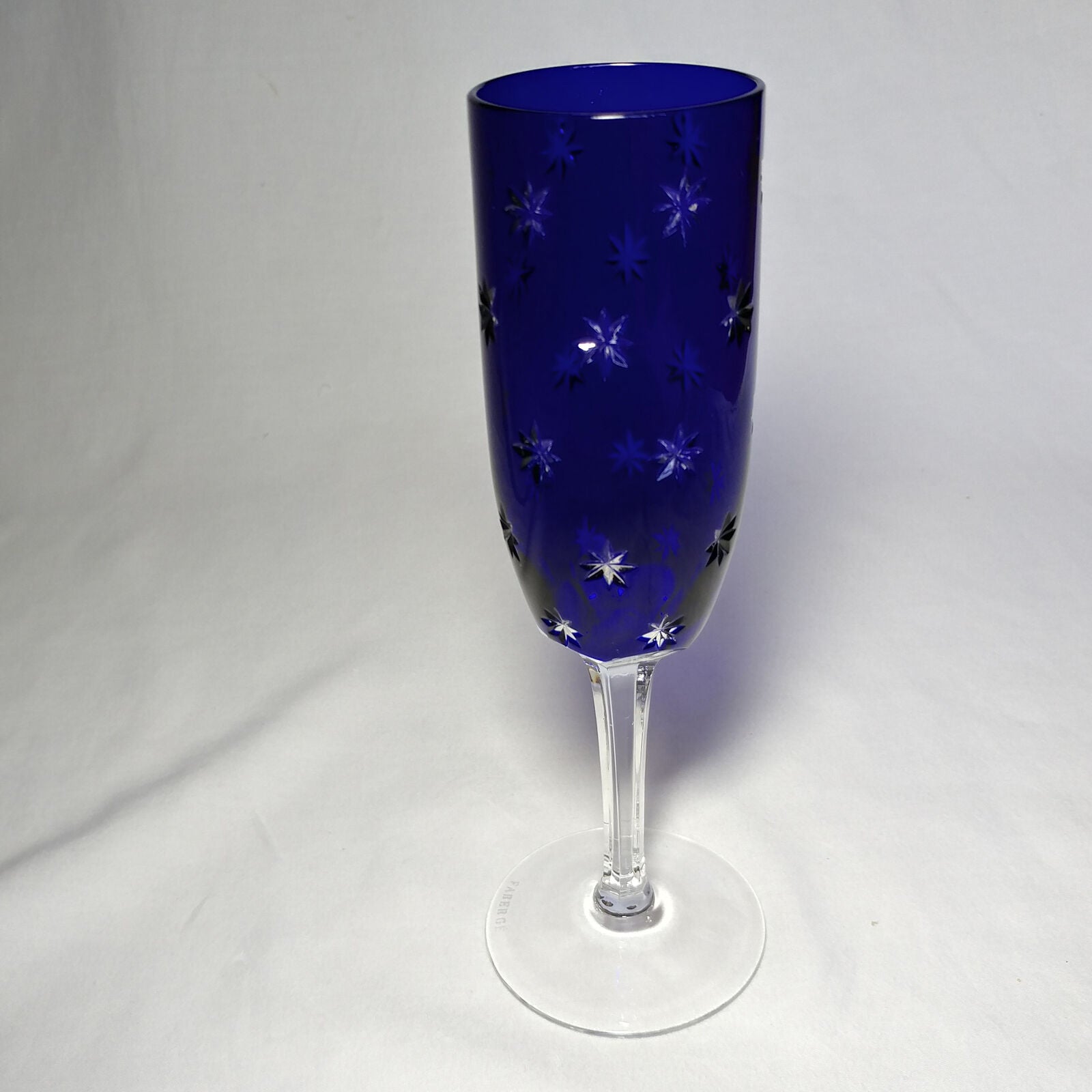 Faberge Galaxy Cobalt Bleu Crystal Flute Glass
