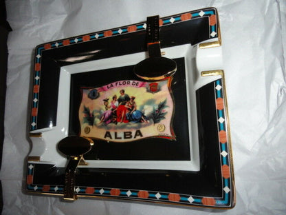 Elie Bleu Alba Porcelain Black  Ashtray