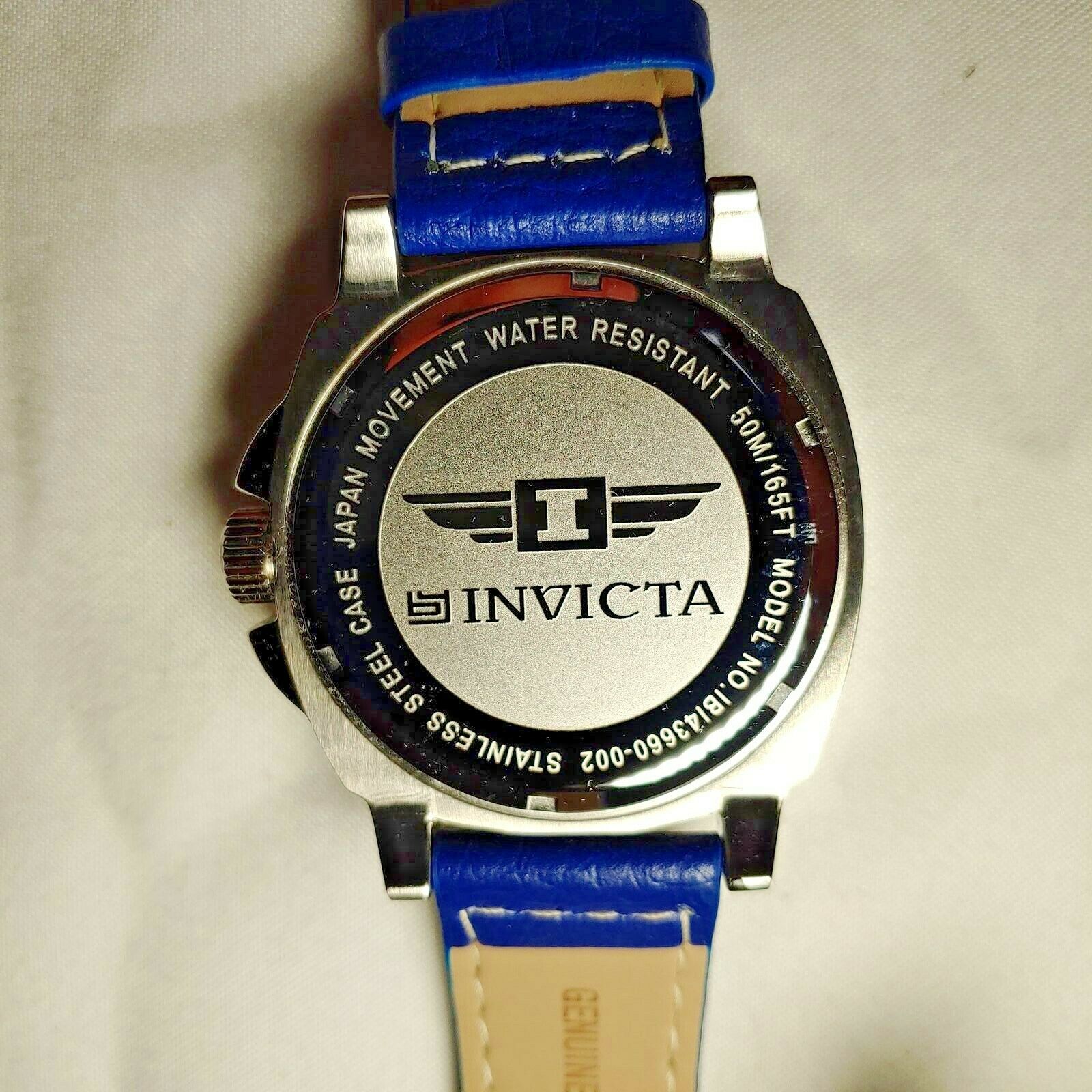 I by Invicta Men's Watch | Stainless Steel Case & Black Leather Band | Model IBI43660-003 (B)