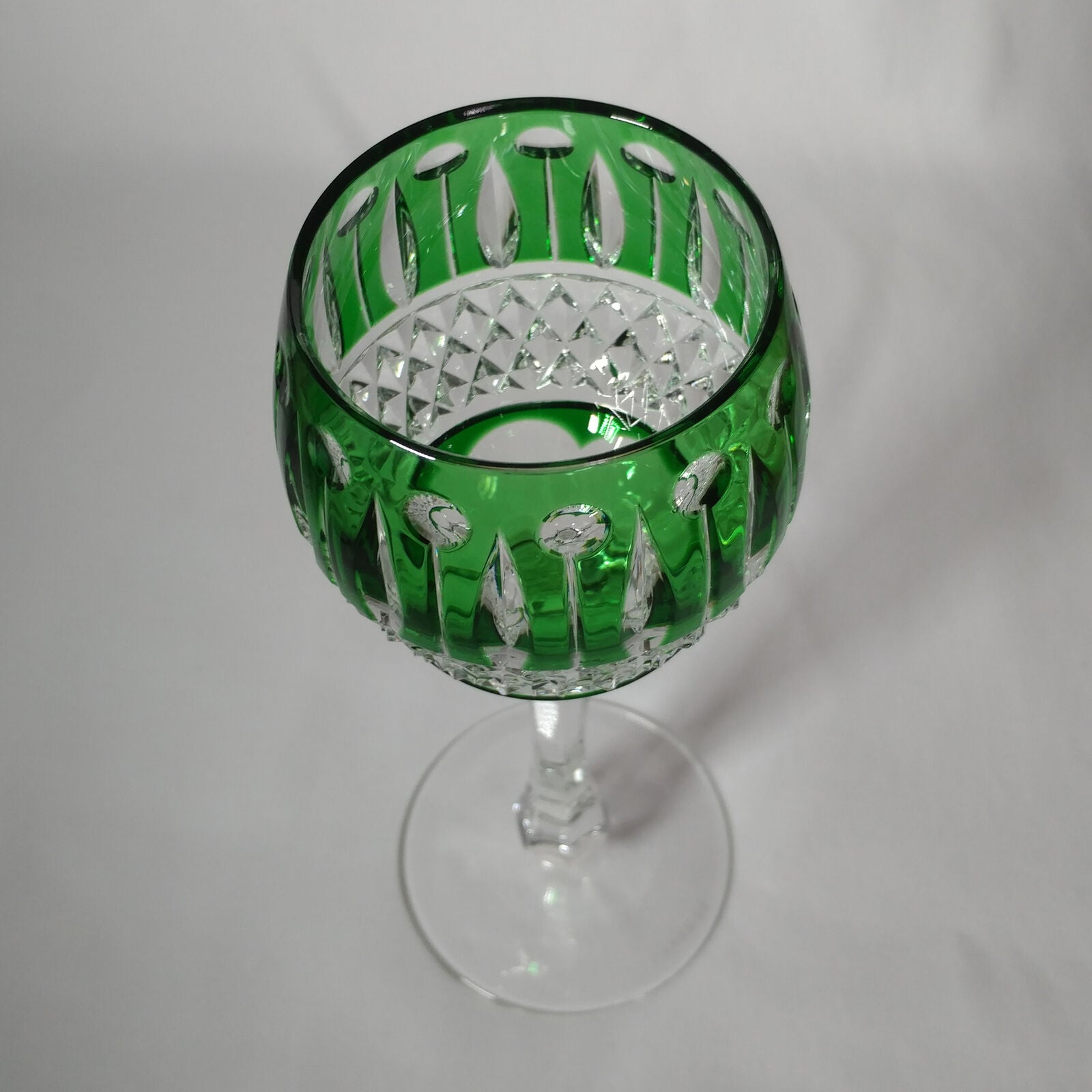 FABERGE XENIA IMPERIAL EMERALD GREEN  CRYSTAL GOBLET | SINGLE