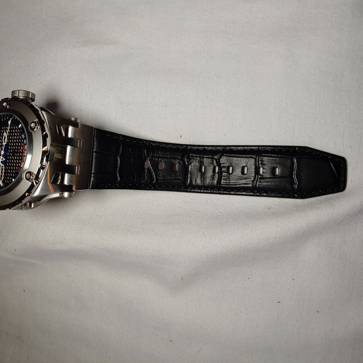Invicta Subaqua Specialty Quartz Watch – Stainless Steel Case & Black Leather Band