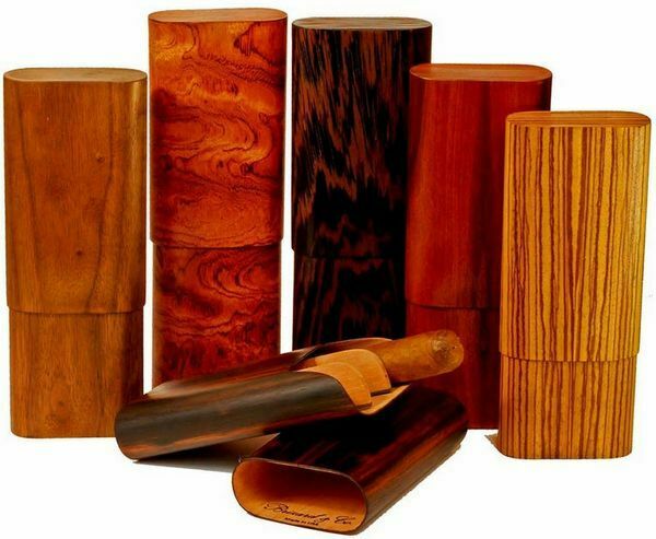 Brizard and Co. - The "Show Band" 3 Cigar Case - Curly Walnut