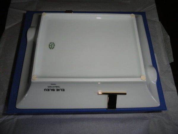 Elie Bleu Casa Collection Porcelain Ashtray with Gold Plated rests