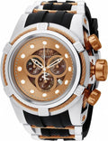 INVICTA BOLT QUARTZ WATCH - ROSE GOLD CASE WITH BLACK TONE POLYURETHANE BAND