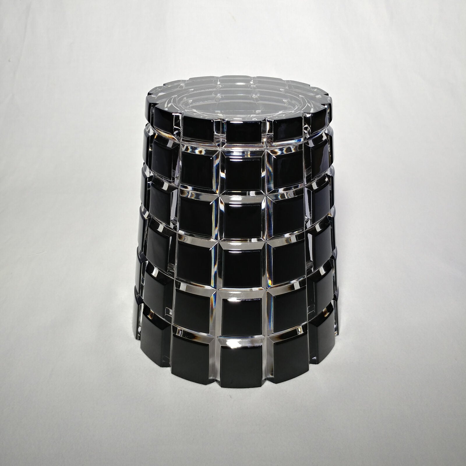 Faberge Black Cased Cut to Clear Crystal Metropolitan Ice Bucket