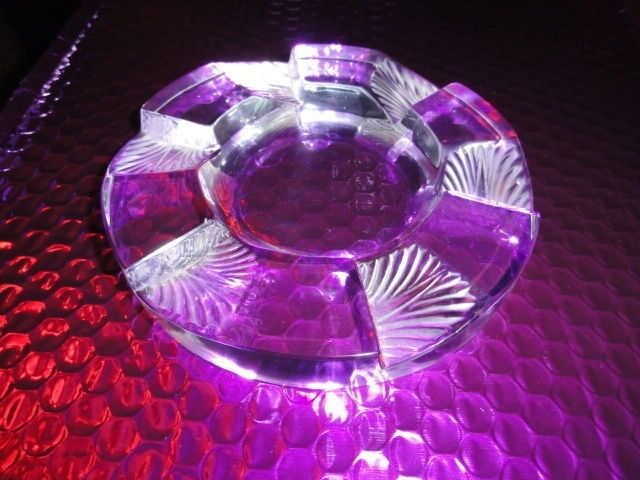 Lalique French Clear and Frosted Crystal Art Deco Ashtray