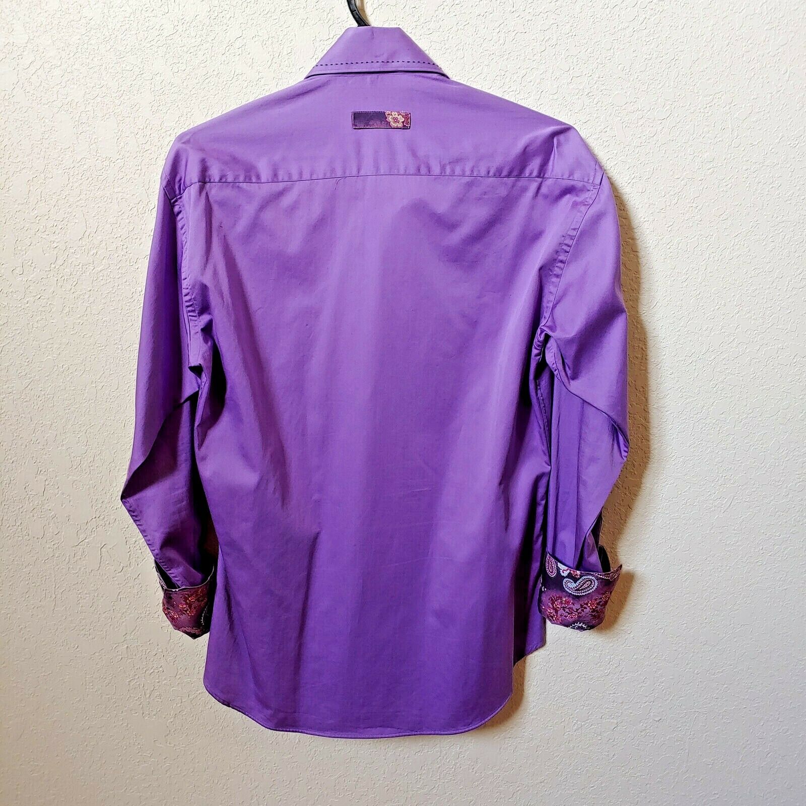 Deluxe Collection | Men's Purple Long sleeve Button down Casual Shirt | Sz. 3