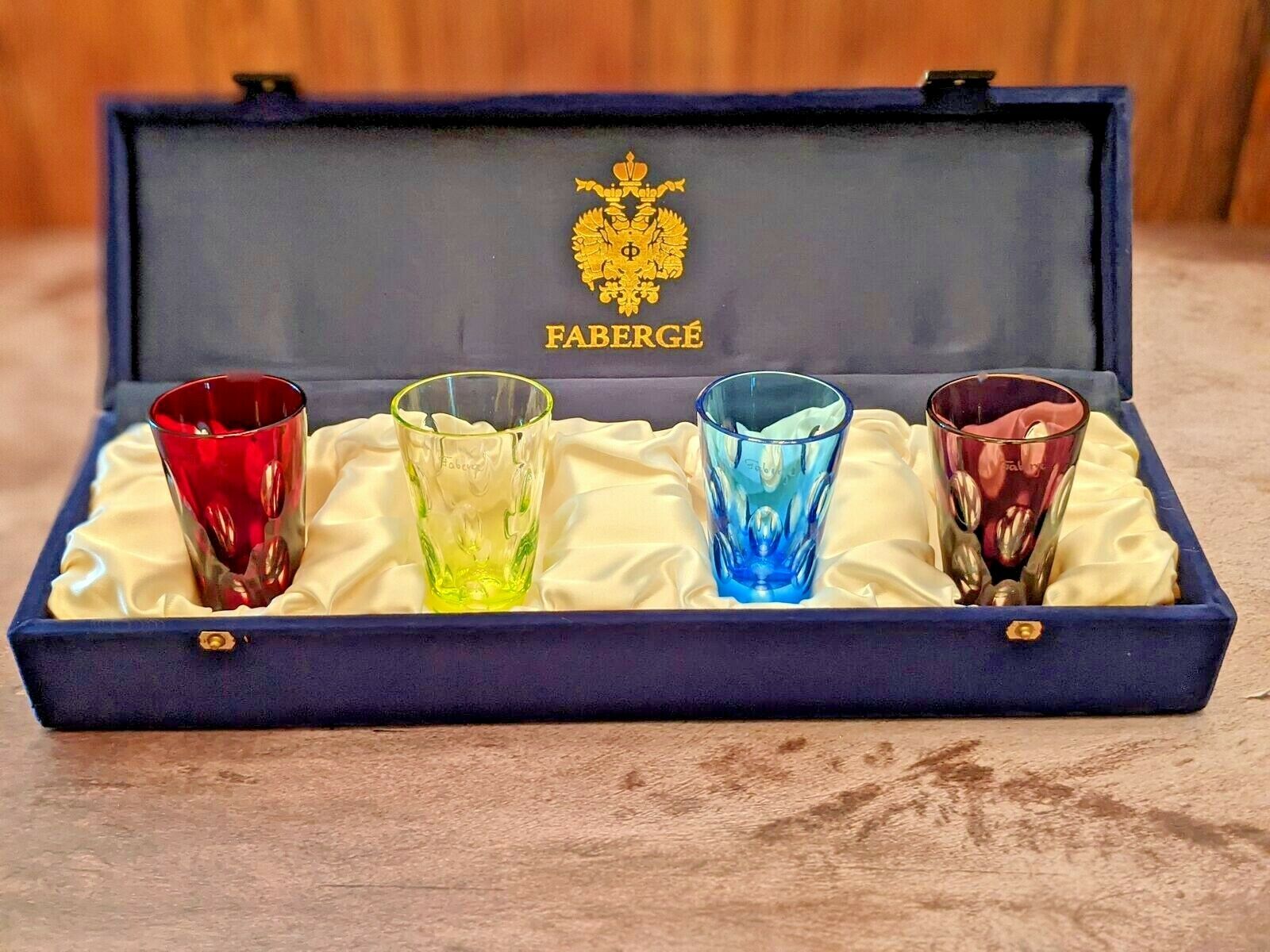 Faberge Colored Crystal Bubbles Shot Glasses