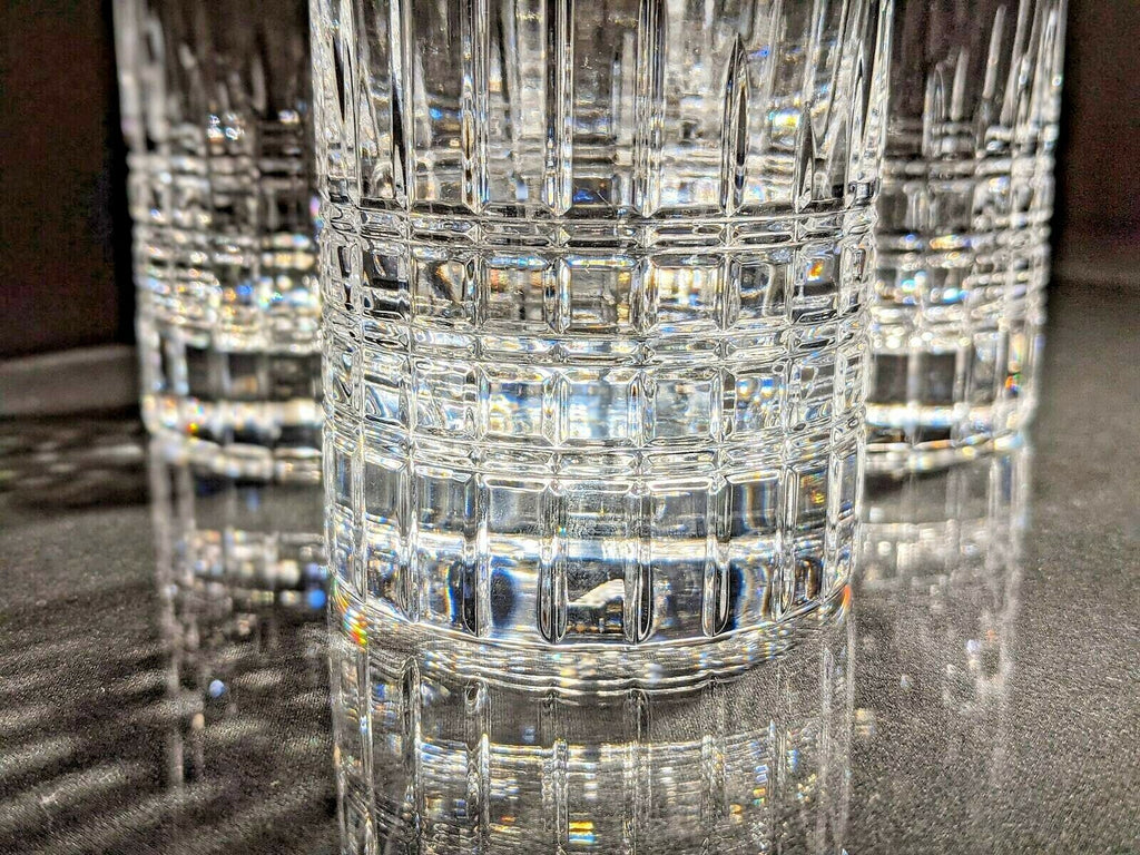Faberge Atelier Clear Crystal Collection Tall Glasses  5 3/8" H x 2 3/4" W