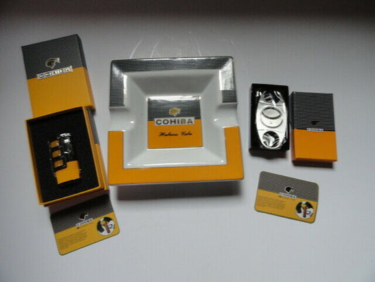 Ashtray, lighter and cutter combo