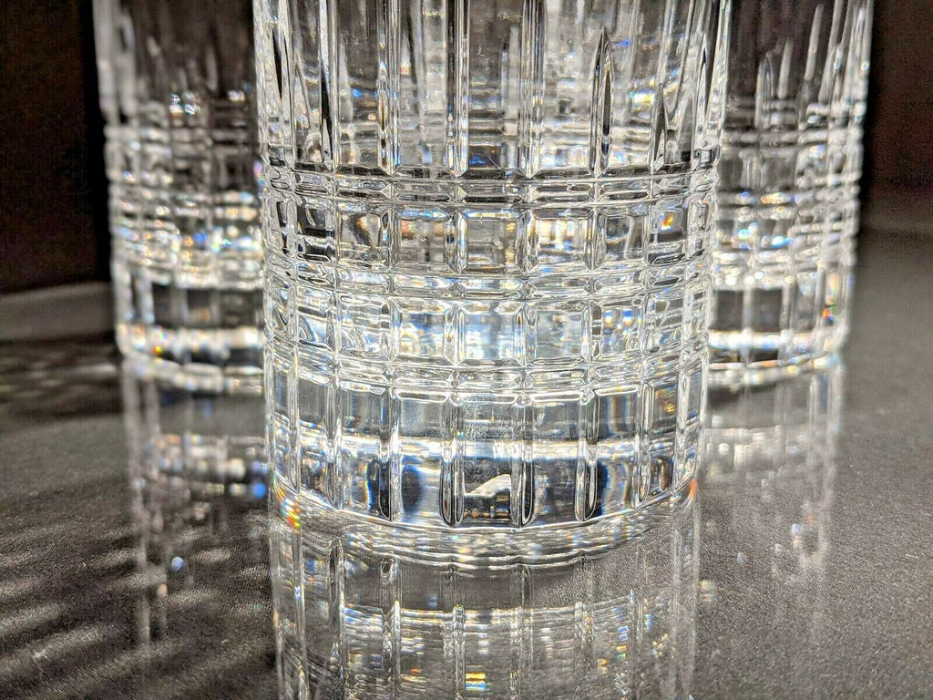 Faberge Atelier Clear Crystal Collection Tall Glasses  5 3/8" H x 2 3/4" W