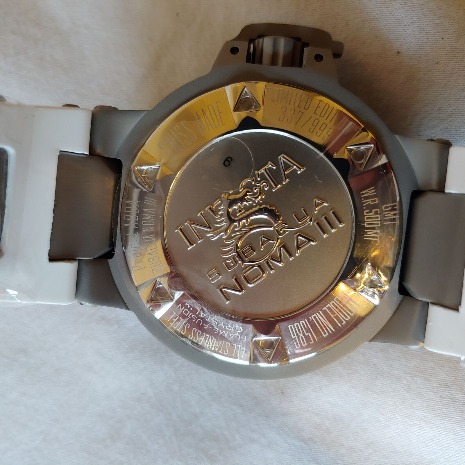 INVICTA SUBAQUA NOMA III MENS QUARTZ 50MM BLUE, RED CASE STAINLESS STEEL DIAL