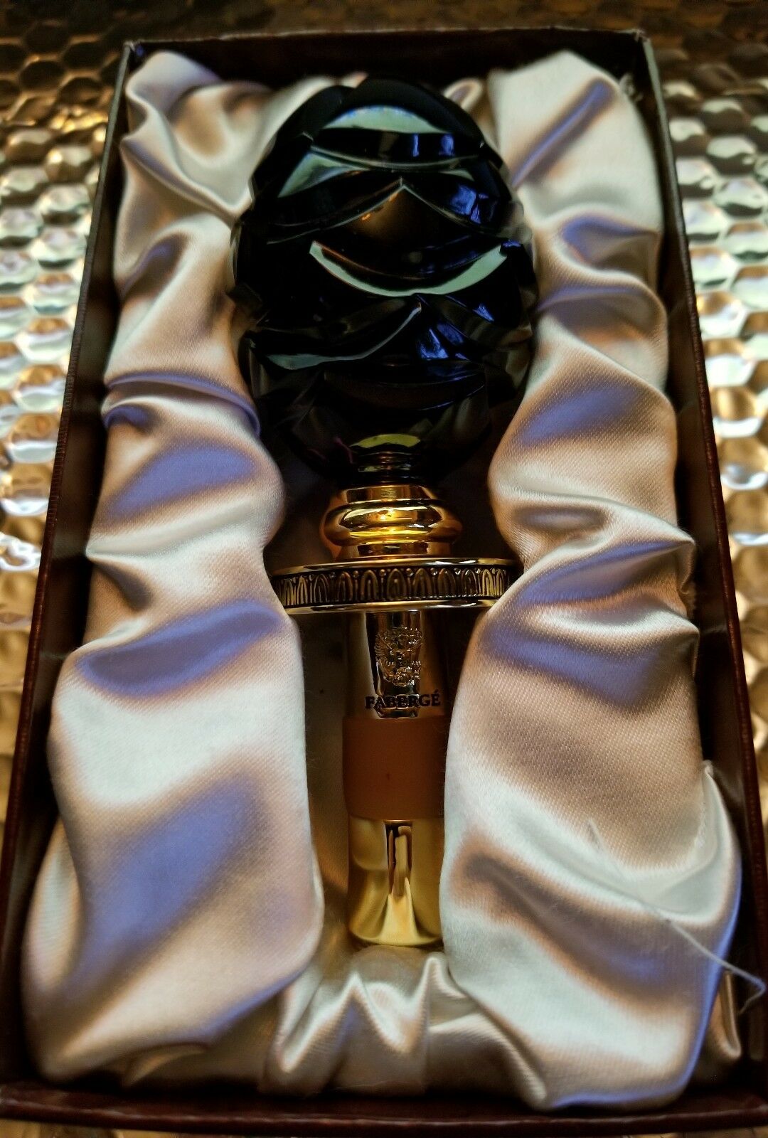 Faberge Blue Crystal Bottle Stopper
