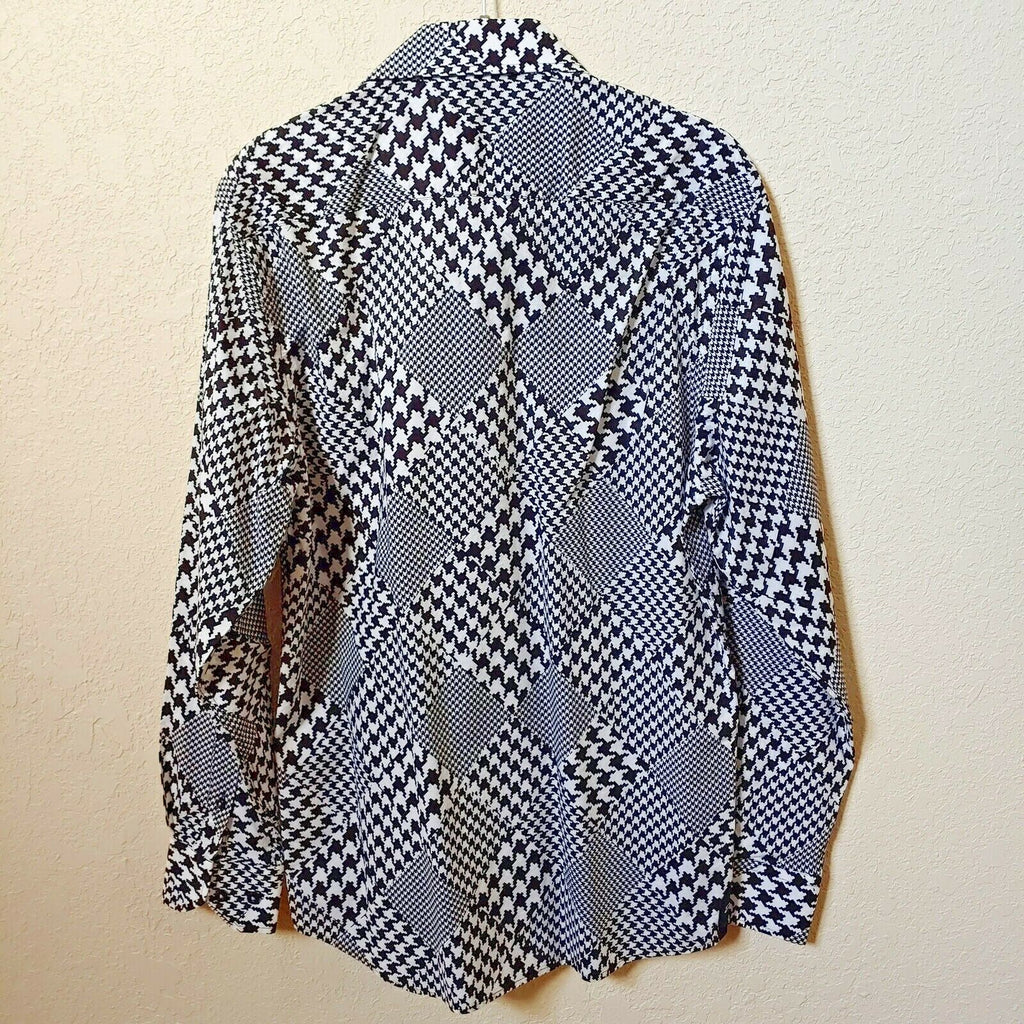 John Lennon | Men's Black and White Patterned Longsleeve Buttondown Casual Shirt