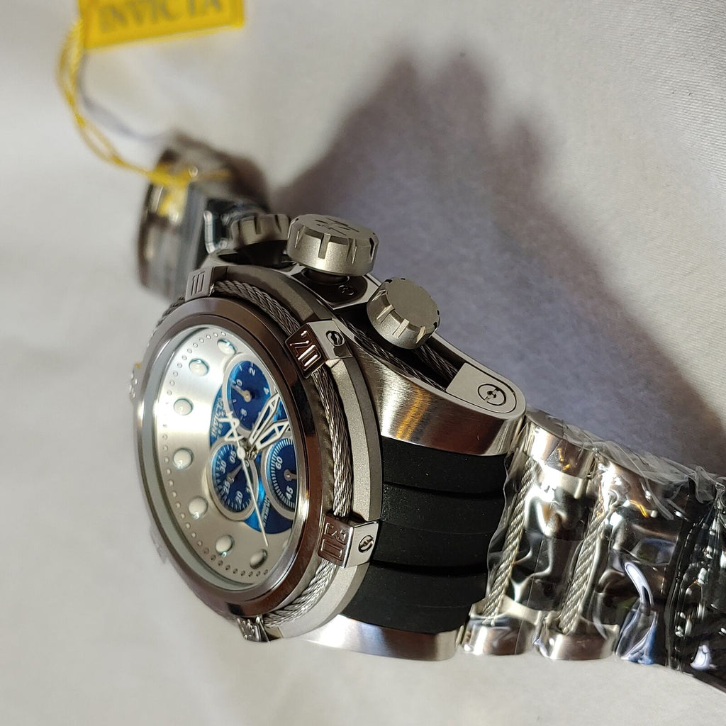 INVICTA BOLT ZEUS ZEUS MEN'S QUARTZ STAINLESS STEEL CASE, BLUE, SILVER DIAL
