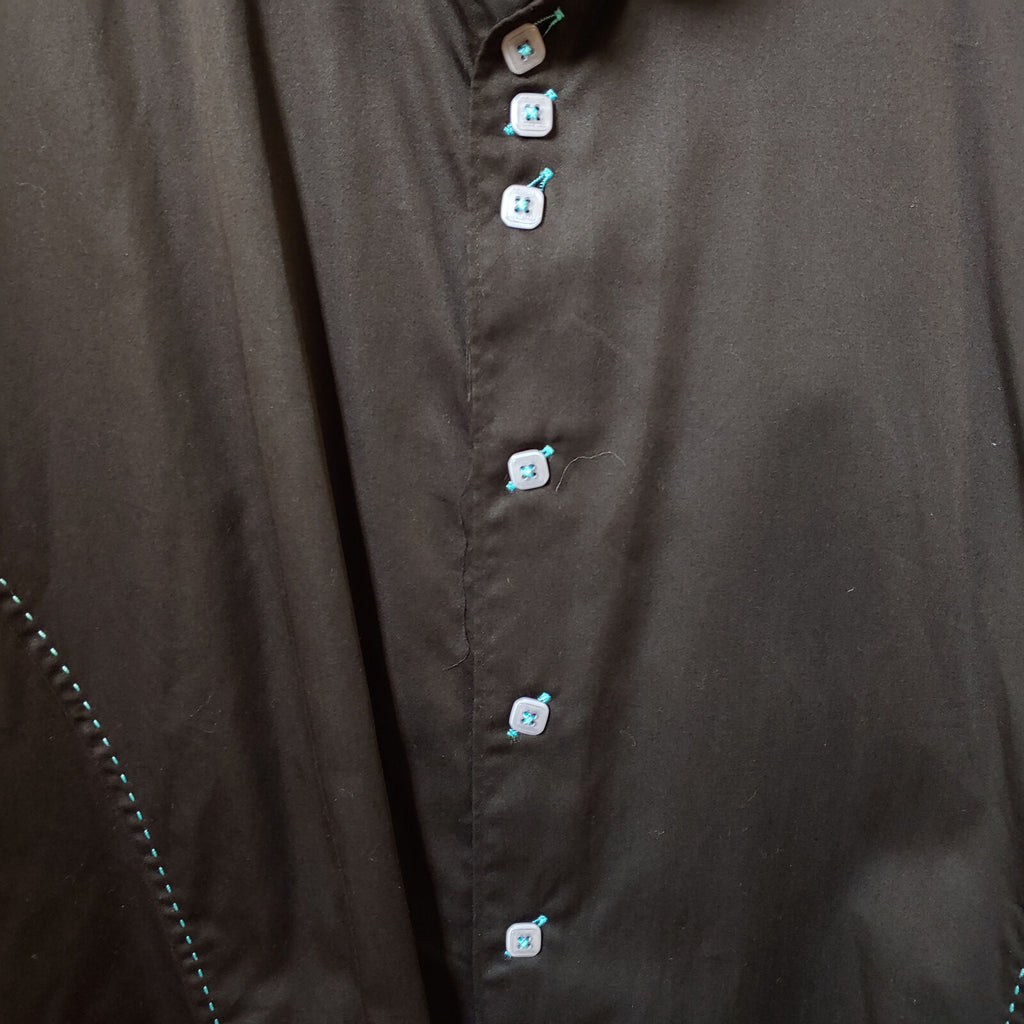 Deluxe Collection | Men's Black long sleeve Button down Casual Shirt | Sz. 3