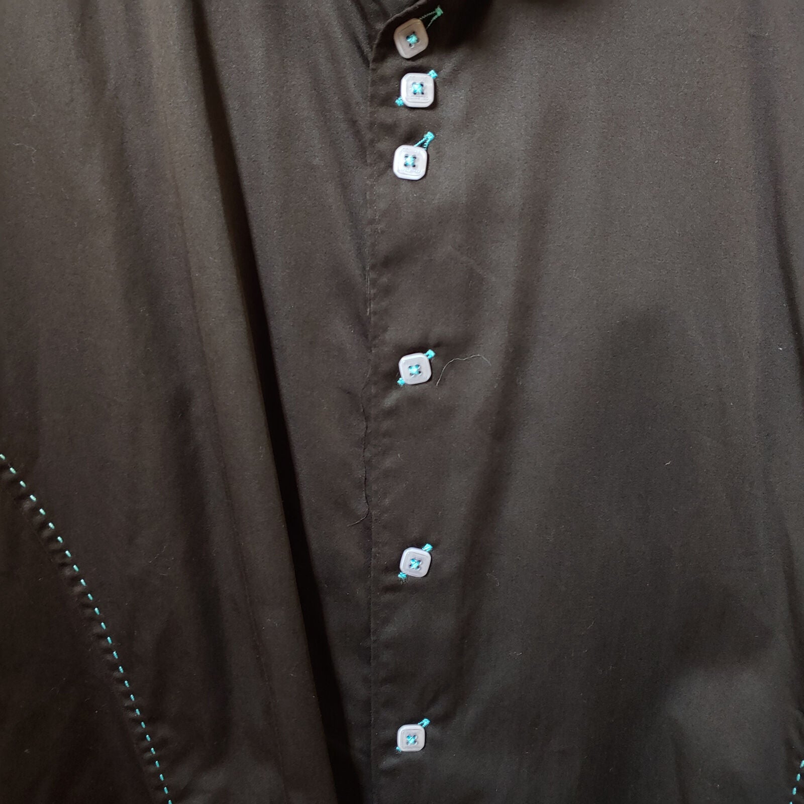 Deluxe Collection | Men's Black long sleeve Button down Casual Shirt | Sz. 3