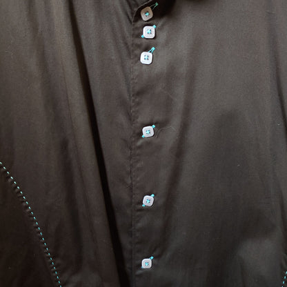 Deluxe Collection | Men's Black long sleeve Button down Casual Shirt | Sz. 3