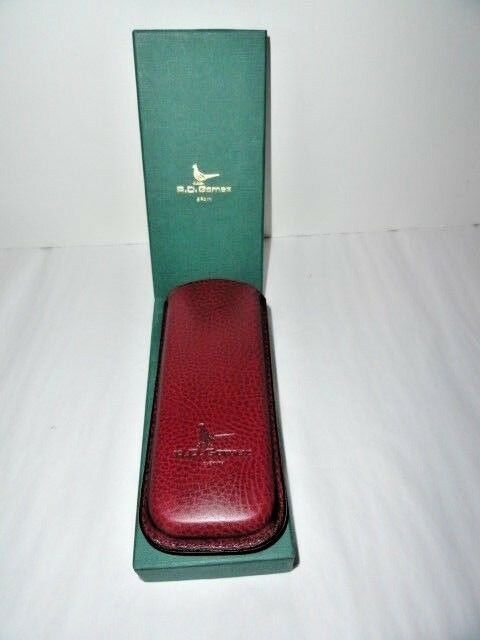 R. D. Gomez Burgundy Leather Glasses Case