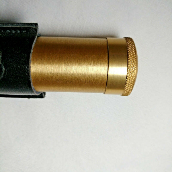 Cigar Classics | Travel Humidor Tube | Alum with Black Leather Holding Case