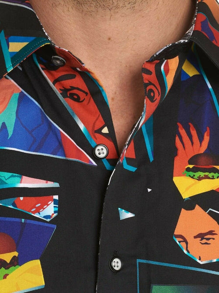 Robert Graham Shattered Sleeve Printed Sport Shirt Classic Fit medium