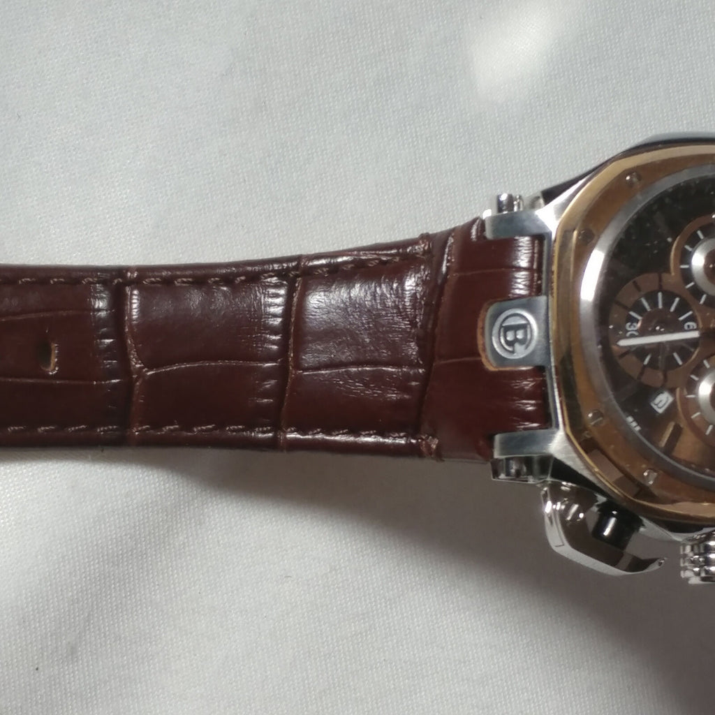 Baldinini | Men's Chronograph Leather Brown/Rose Gold Classy Watch | BD-34