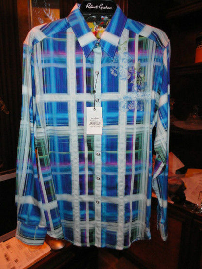 Robert graham seattle blue shirt Medium