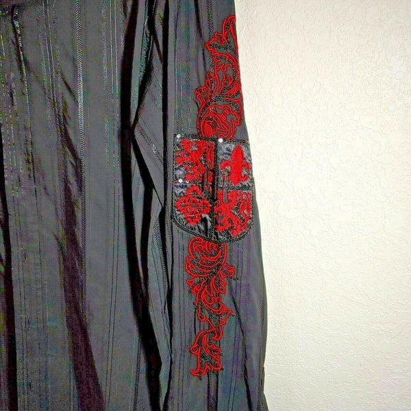 Mondo Black & Red  Men's X-Large Button-Down Long sleeve Shirt