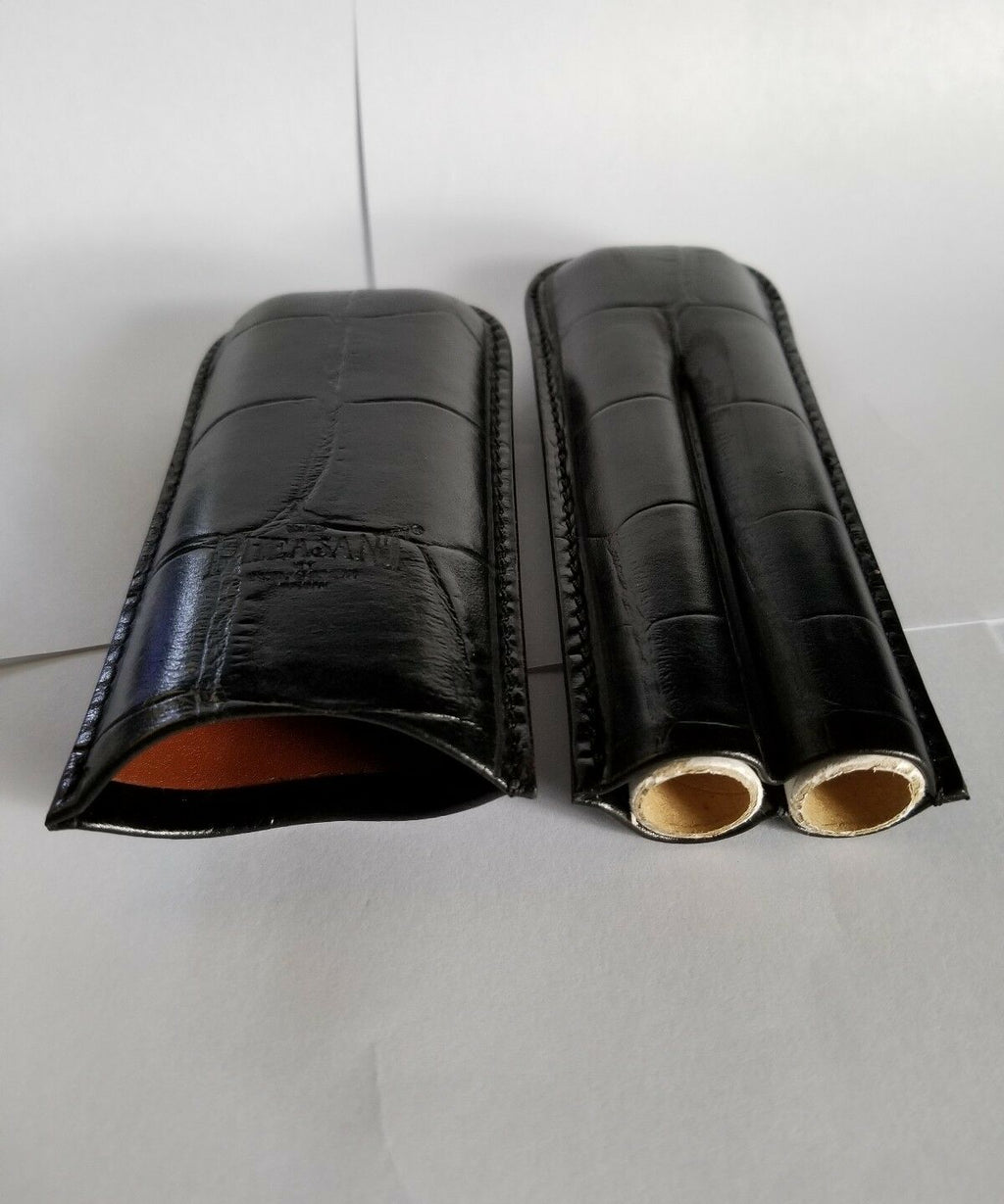 Pheasant Black Croc leather case