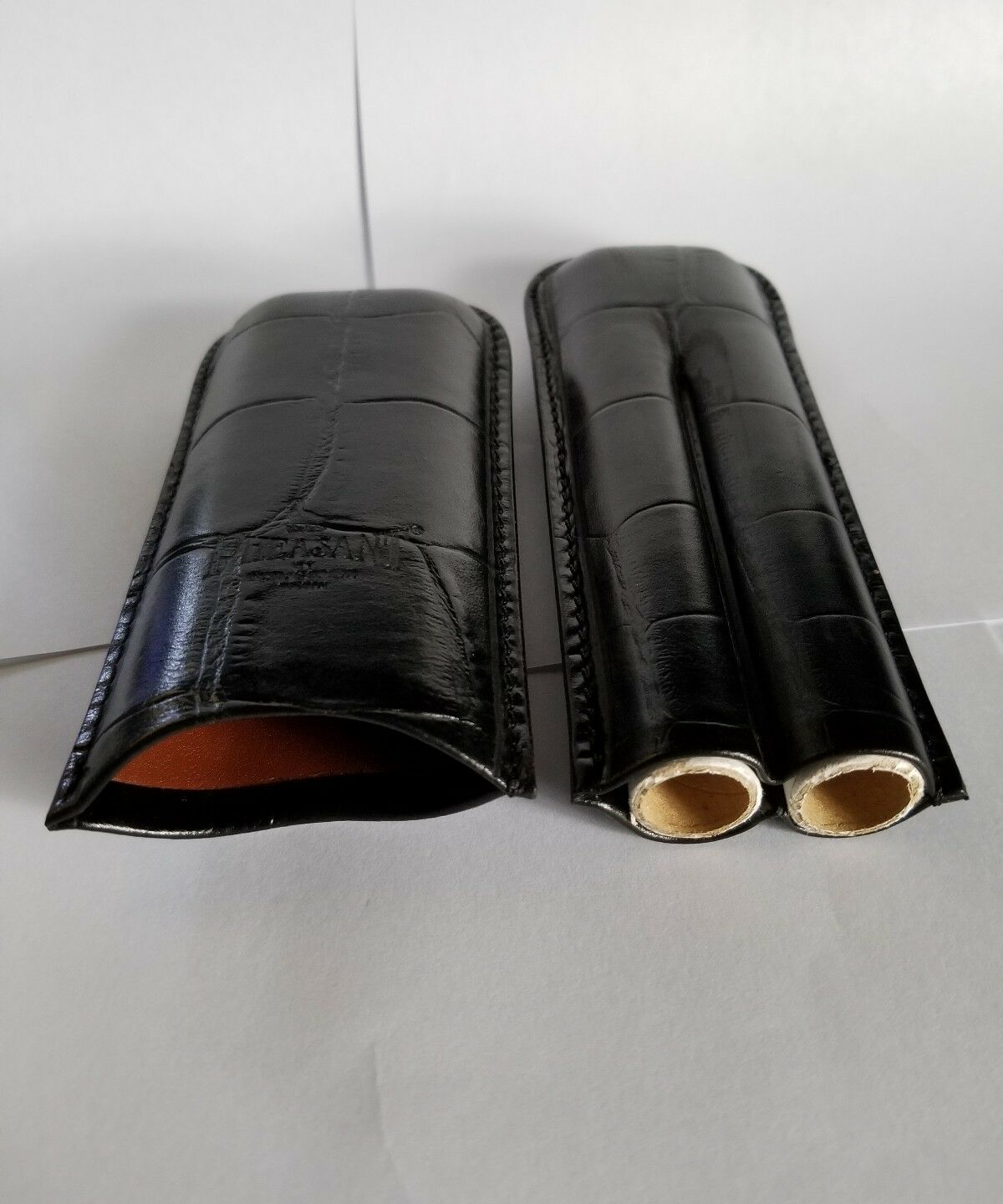 Pheasant Black Croc leather case