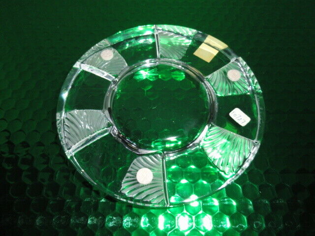 Lalique French Crystal Art Deco Ashtray — Original Sticker