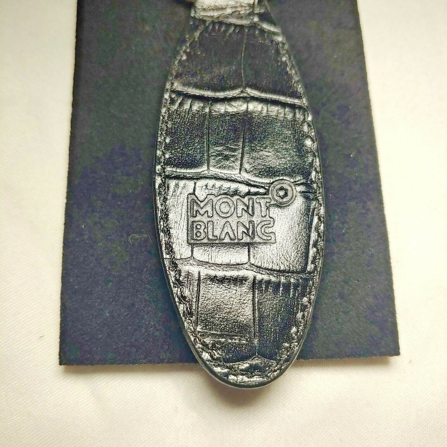 Montblanc Jewllery | Key Ring Matsteel Oval with Black Alligator Printed Leather